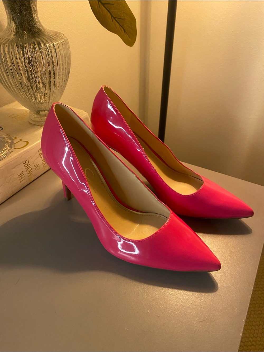 Jessica Simpson Hot Pink Patent Pointed-Toe Pumps/BRAND NEW